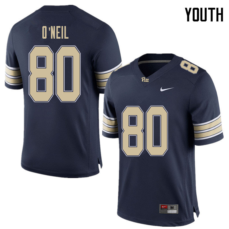 Youth #80 Cameron O'Neil Pittsburgh Panthers College Football Jerseys Sale-Home Blue